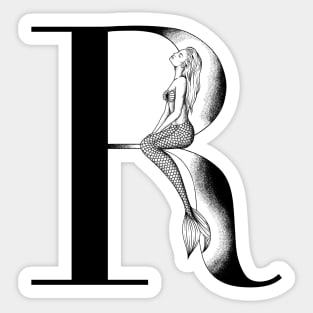 Mermaid Monogram R Sticker